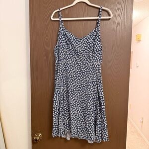 Old Navy Navy Blue and White Floral Mini Dress